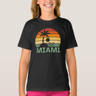 Camiseta Playa de Verano de Palmeras Vintage de Miami Flori