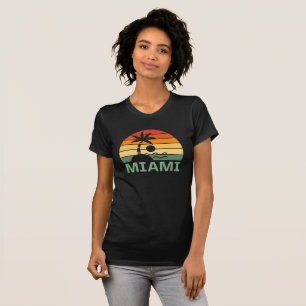 Camiseta Playa de Verano de Palmeras Vintage de Miami Flori