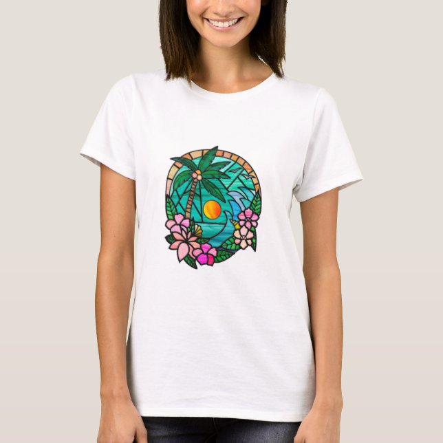 Camiseta Playa de verano de vacaciones de atardecer (Anverso)