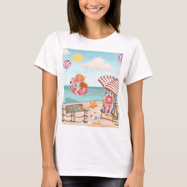 Camiseta Playa de verano divertida con amigos de mamá (Anverso)