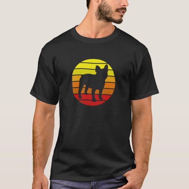 Camiseta Playa de verano retro de perro de Bulldog francés  (Anverso)