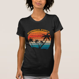 Camiseta Playa de Verano Vibes Retro Sunset