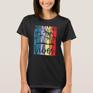 Camiseta Playa de Verano Vibes Retro Vintage Sunset Palmera