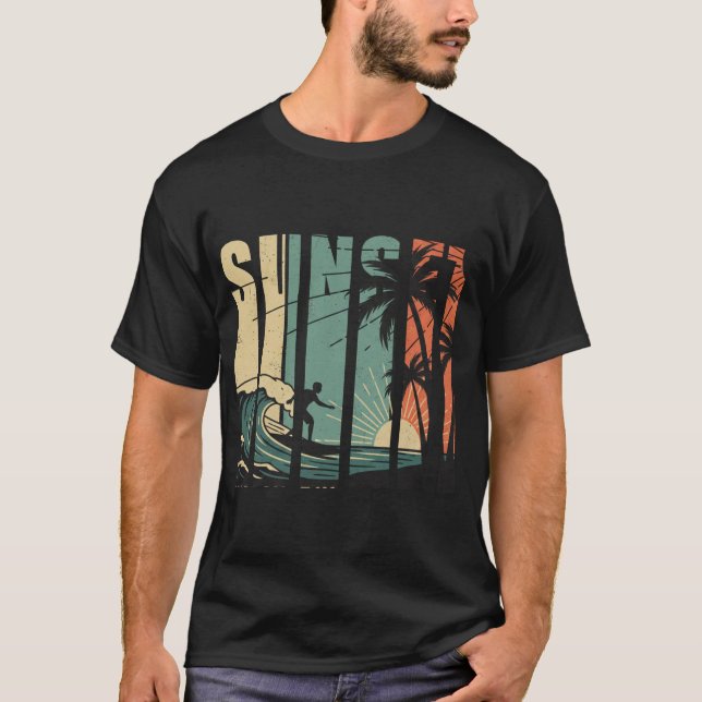 Camiseta Playa del atardecer (Anverso)