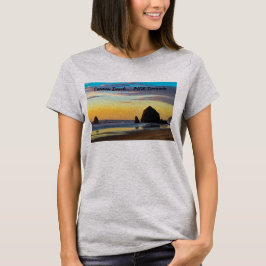 Camiseta Playa del cañón - roca del Haystack en la puesta