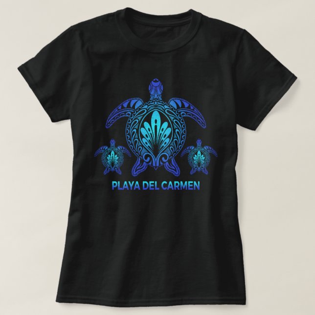 Camiseta Playa del Carmen México Souvenirs de tortugas mari (Diseño del anverso)