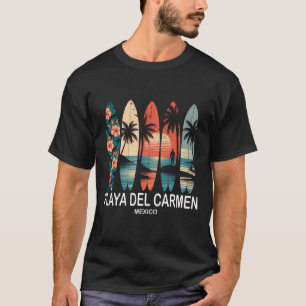 Camiseta Playa Del Carmen México Surfboard Surfing Retro _1