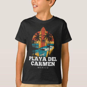 Camiseta Playa Del Carmen México Tabla De Surf Surf Retro 