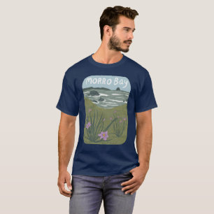 Camiseta Playa del Ilustracion Morro Bay Central California
