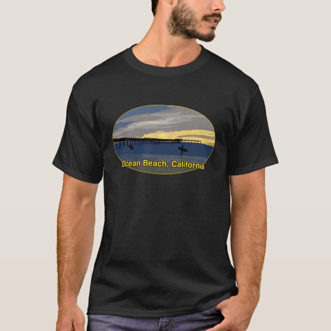 Camiseta Playa del océano, California (Anverso)