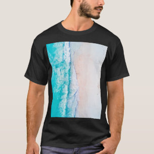 Camiseta Playa del océano, hermoso paisaje, tema de viajes.