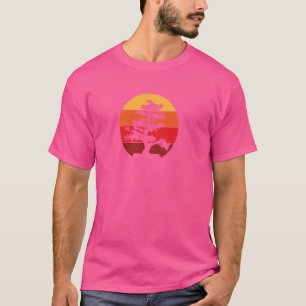 Camiseta Playa del Océano Pacífico Bonsai Tree Sun Retro Vi
