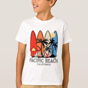 Camiseta Playa del Pacífico California Retro Surfboard Vint