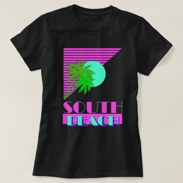 Camiseta Playa del sur 80s (Diseño del anverso)