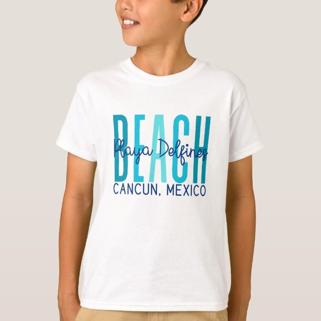 Camiseta Playa Delfines Cancún México (Océano) (Anverso)