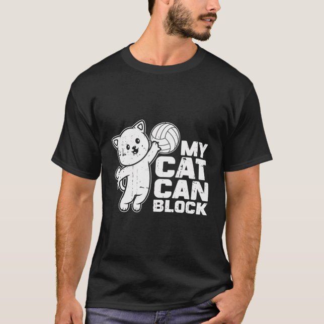 Camiseta Playa divertida de voleibol - Gato de voleibol (Anverso)