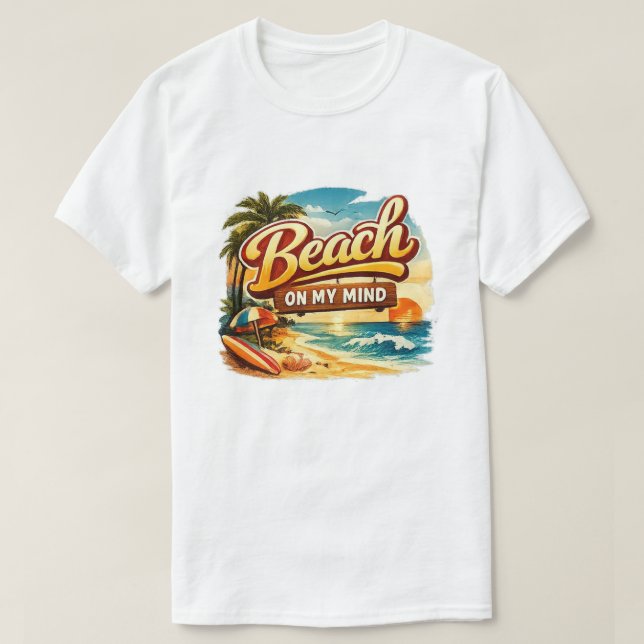 CAMISETA PLAYA EN MI MENTE (Diseño del anverso)