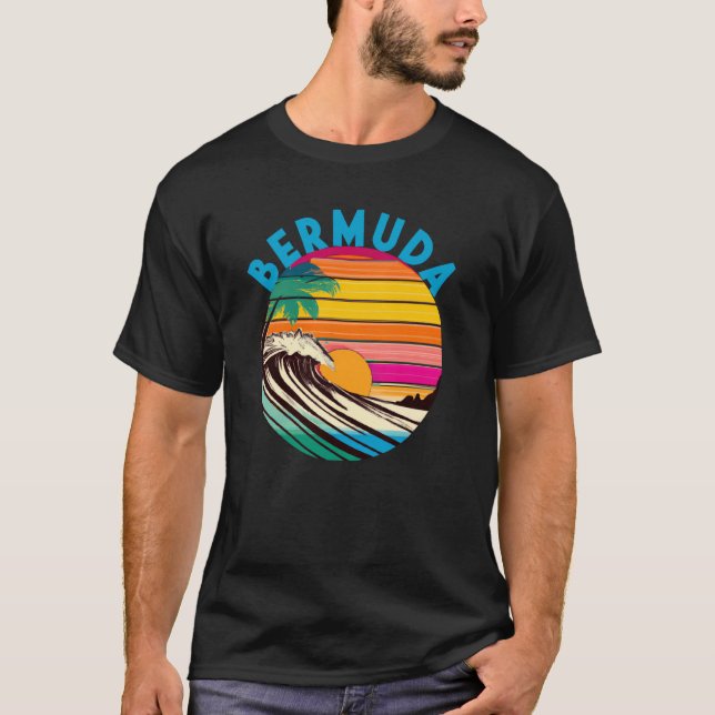 Camiseta Playa estilo Bermuda Retro 1980 (Anverso)