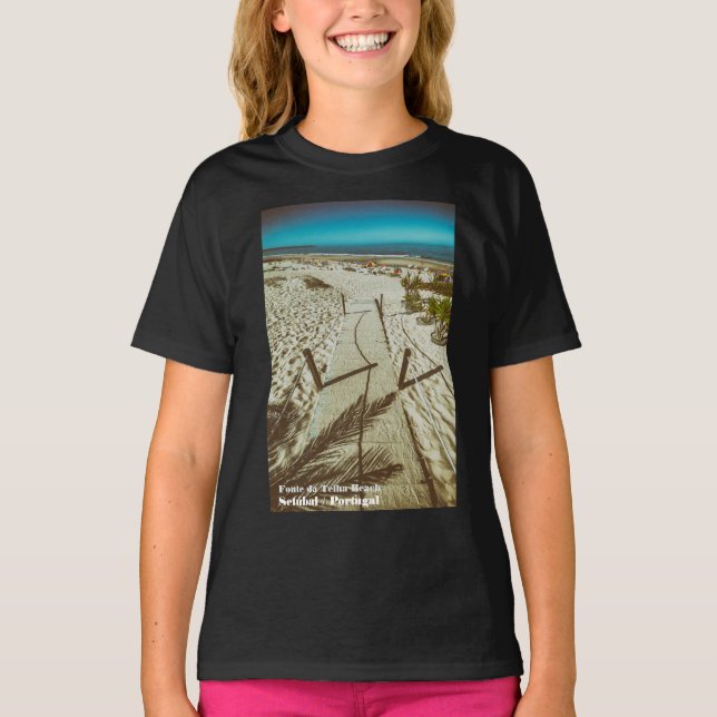 Camiseta Playa Fonte da Telha en Costa da Caparica. (Anverso)