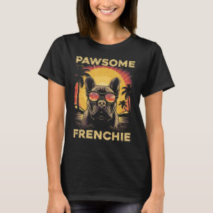 Camiseta Playa francesa Bulldog Sunset Pawsome Frenchie Dog