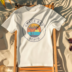 Camiseta Playa Grace Bay, Turcas y Caicos Clásico Descolori