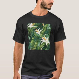 Camiseta Playa Hawái del Patrón de Flores Tropicales Vacati