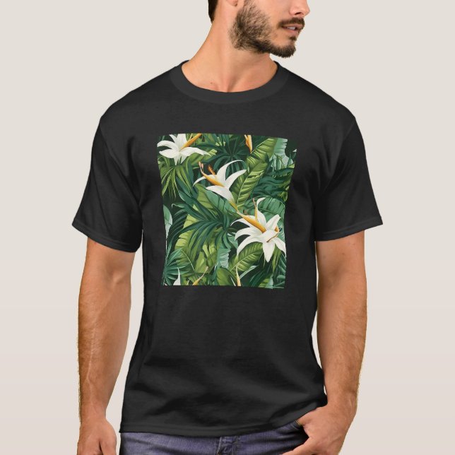 Camiseta Playa Hawái del Patrón de Flores Tropicales Vacati (Anverso)