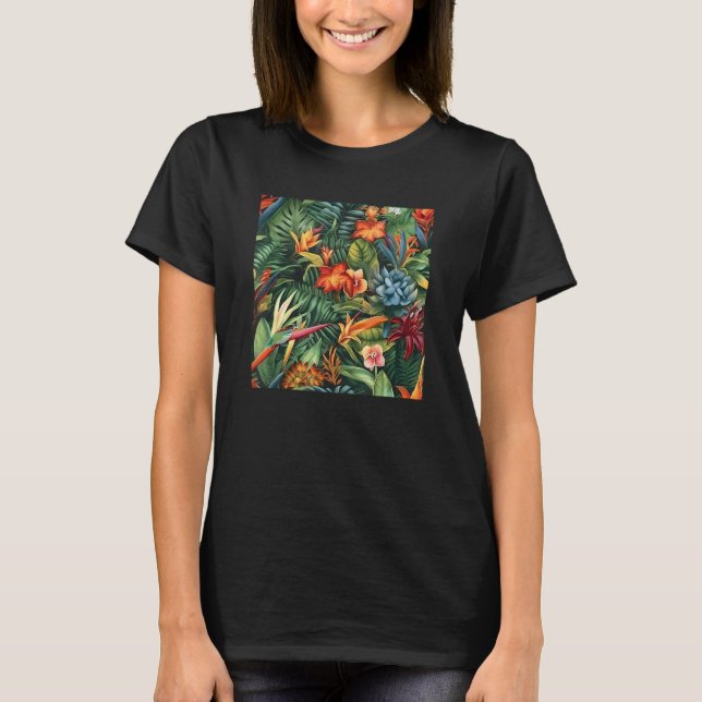 Camiseta Playa Hawái del Patrón de Flores Tropicales Vacati (Anverso)