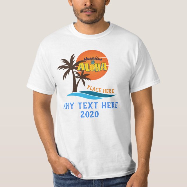 Camiseta Playa Hawaii Aloha Palm Tree (Anverso)