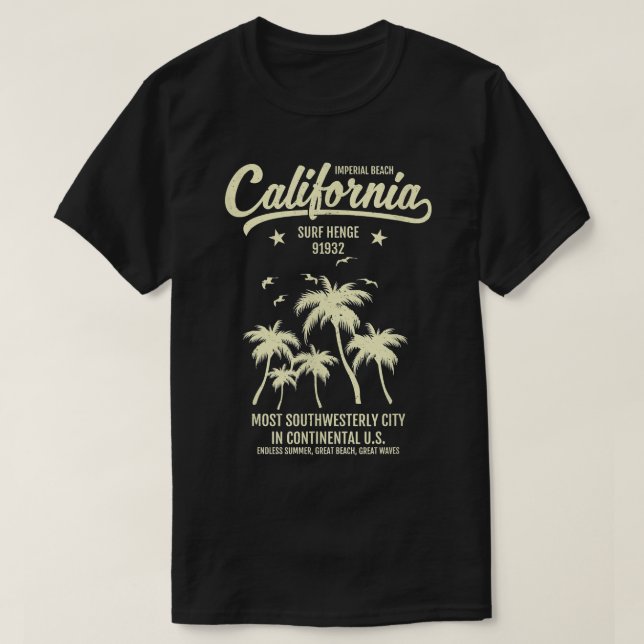 Camiseta Playa Imperial CA California Ocean Beach 91932 Te (Diseño del anverso)