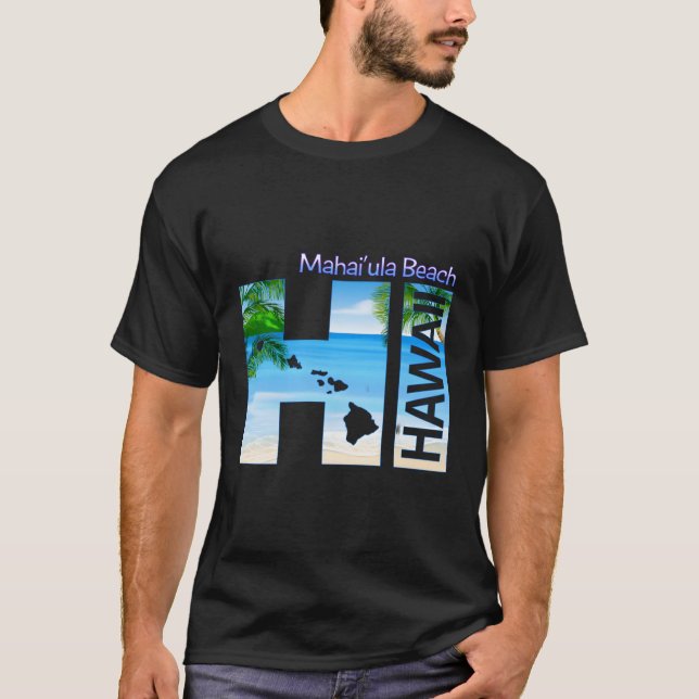 Camiseta Playa Mahai'Ula Hi Hawaii vacaciones estatales en  (Anverso)