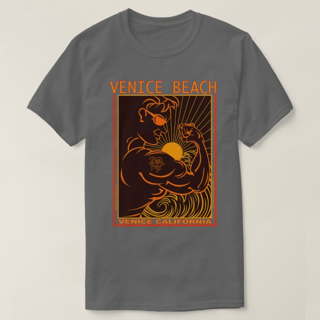 CAMISETA PLAYA MUSCULAR DE VENICE BEACH SURFING CALIFORNIA (Diseño del anverso)