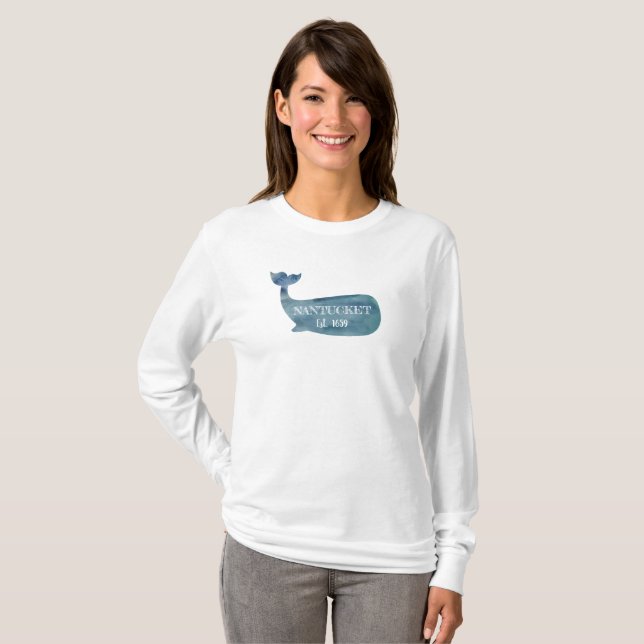 Camiseta Playa Nantucket Blue Whale (Anverso completo)