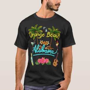 Camiseta Playa naranja Alabama Verano Palm Surf Sun Set Pal