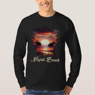 Camiseta Playa Negril Atardecer Vibrante  Negril Jamaica