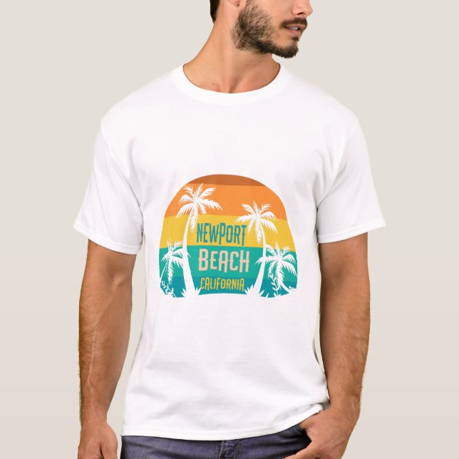 Camiseta Playa Newport Retro (Anverso)