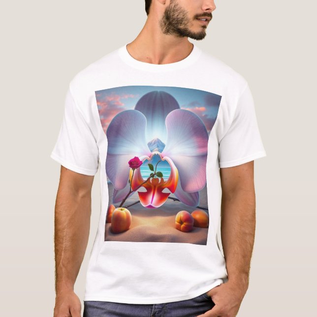Camiseta Playa Orquídea Transparente de la Montaña (Anverso)