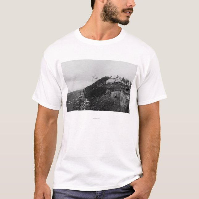 Camiseta Playa pacífica, WA - hotel de la playa y viejo (Anverso)