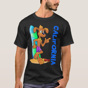 Camiseta Playa para niños Dog Ocean Wave Surfboard