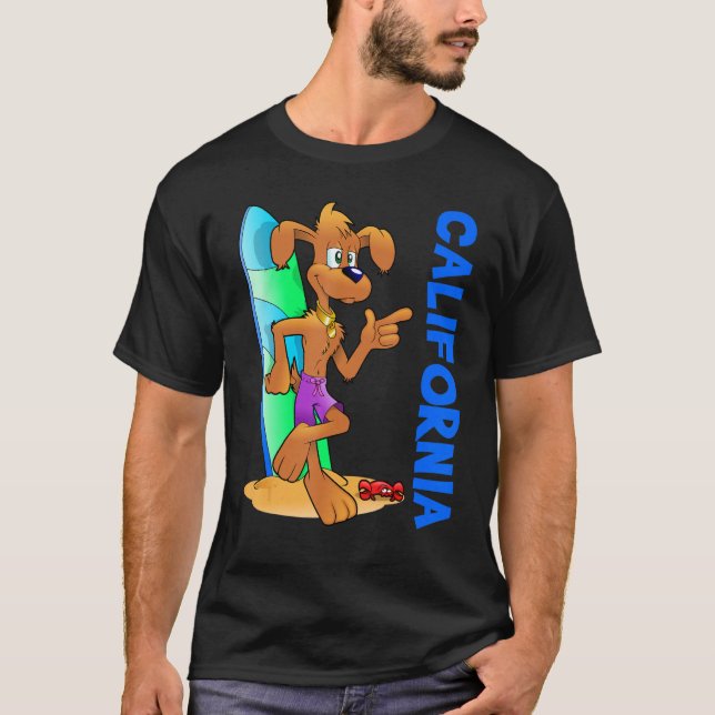 Camiseta Playa para niños Dog Ocean Wave Surfboard (Anverso)