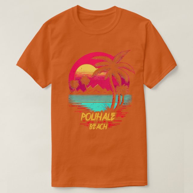 Camiseta Playa Polihale de Retrowave (Diseño del anverso)