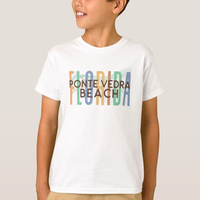 Camiseta Playa Ponte Vedra Florida (Olas de arena) (Anverso)