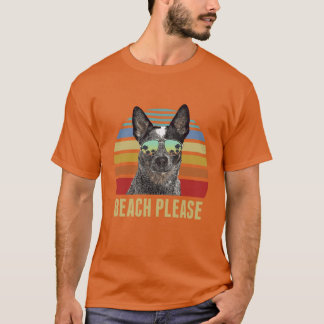 Camiseta Playa Por Favor Perro Boyero Australiano Divertido