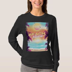 Camiseta Playa Por Favor Verano Vacaciones Palm Trees Sunse