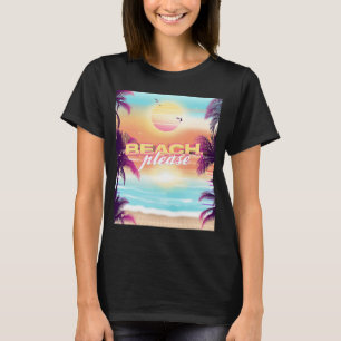 Camiseta Playa Por Favor Verano Vacaciones Palm Trees Sunse