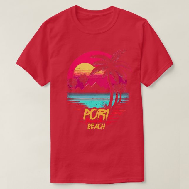 Camiseta Playa Pori de Retrowave (Diseño del anverso)