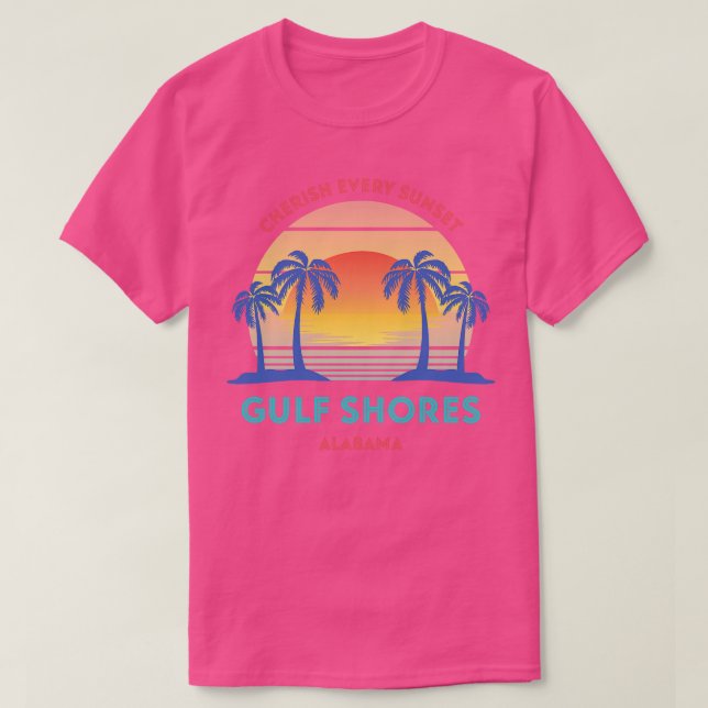 Camiseta Playa Retro Gulf Shores Que Aprecian Cada Atardece (Diseño del anverso)