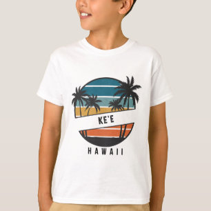 Camiseta Playa Retro Ke'e Hawaii Tabla de Surf Surfing 