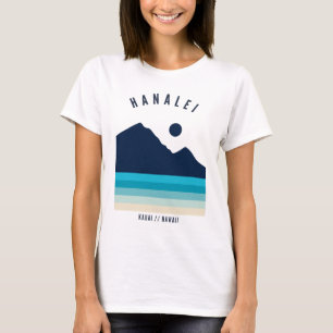 Camiseta Playa retro vintage de Hanalei Kauai Hawaii