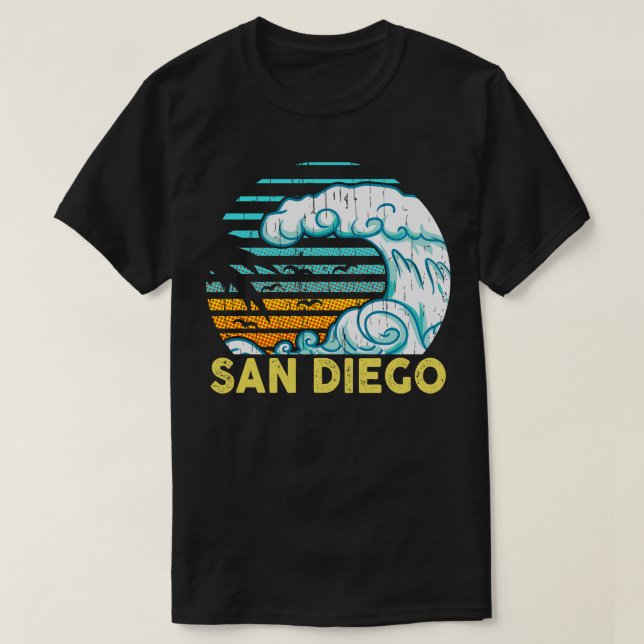 CAMISETA PLAYA RETRO VINTAGE SAN DIEGO (Diseño del anverso)